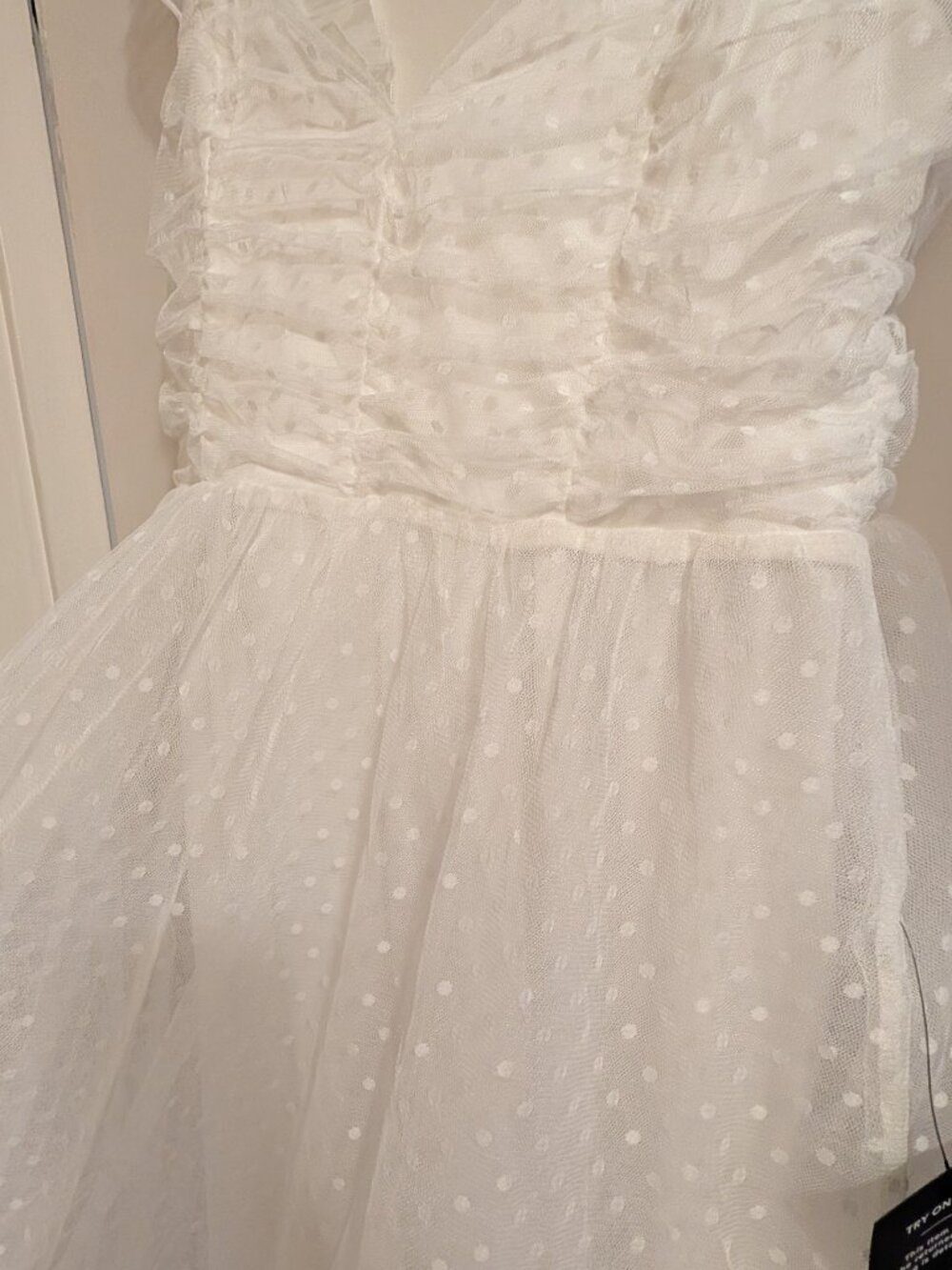 Lulu's White polkadot midi dress NWT Size S - Picture 2 of 8